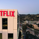 The Netflix logo on a building in Los Angeles, California